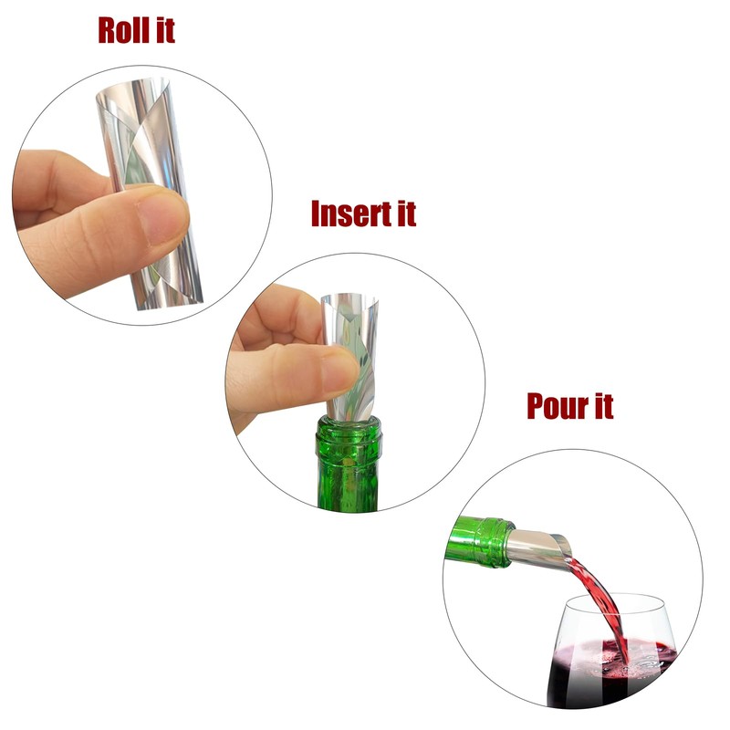 Wine Pourer Disc,Silver Wine Pourer and Stopper Discs Aluminum Foil