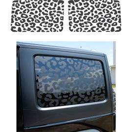Compatible with Jeep Wrangler Jk & JKU (4 Door) 2011-2018 | Precut Leopard Cheetah Print Window Decals | Proudly Made in The US | Matte Black (Hardtop Window)