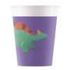 Procos Partyware Eco-Friendly Dinosaur Roar Compostable Paper Cups 200ml 8Ct