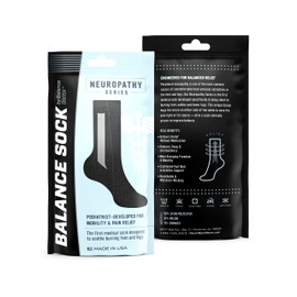 Balance Doctor Balance Sock Neuropathy Series 2 Pack (Medium, Black/Grey)