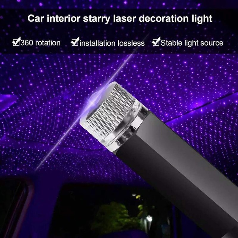 1Pc Black USB Star Projector Night Light,Adjustable Romantic Starry Sky