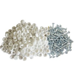 All Trade Direct 600 Pcs WHITE NUMBER PLATE CAPS SCREWS BOLTS NUTS FITTING FIX