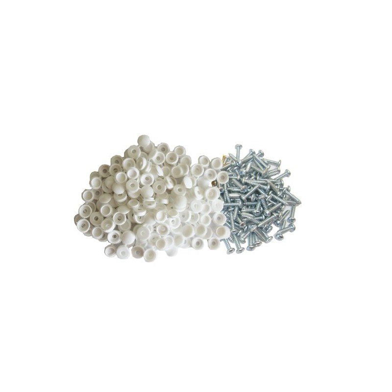 All Trade Direct 600 Pcs WHITE NUMBER PLATE CAPS SCREWS