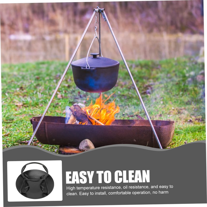 GLEAVI Iron Cauldron Rack Stand Stable Slip Trivet for Cooking