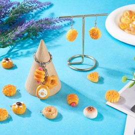 Craftdady - 40 colgantes de resina para pan, bonitos colgantes de comida de imitación, colgantes, abalorios, pulsera de pan, llavero, colgantes, encantador, adorno colgante de 19 a 27,5 mm para