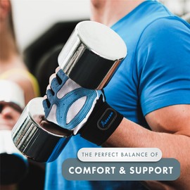 Actesso Weight Lifting Gloves with Wrist Strap (PAIR) - for Gym Training for Men & Women in Sky Blue (Sky Blue, Small)