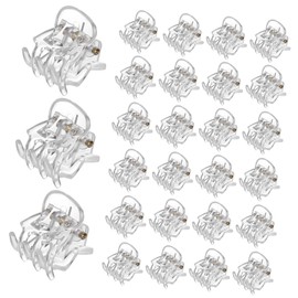SAFIGLE 36 Pcs Mini Pearlescent Chunky Jaw Clips Transparent Plastic Hair Claws for Women and Durable Hair Accessories with Unique Teeth Design for Effortless Styling