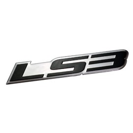 ERPART LS3 Embossed Black on Highly Polished Silver Real Aluminum Auto Emblem Badge Nameplate Compatible with GM General Motors Performance Chevy Corvette Camaro SS Pontiac G8 GXP Holden