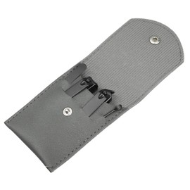 VOCOSTE Manicure Set with Gray PU Leather Case Personal Care Tool Kit Stainless Steel Pedicure Set Nail Clippers Gift for Men Women Anniversary Christmas 4pcs Ash