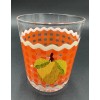 Anthropologie Ischia Gingham Fruit Juice Drinking Glass Orange Pear 4"