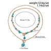 ALRNBY Layered Beaded Turquoise Choker Necklace for Women Gold Toggle