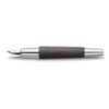 Faber E-Motion F Fountain Pen Black Wood and Chrome