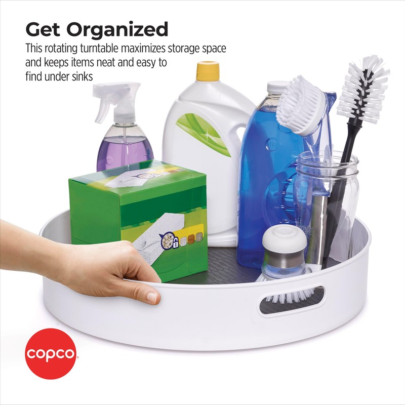 Copco Under-Sink Pantry and Cabinet Organizer, 18-Inch, Revolving Storage Solution,