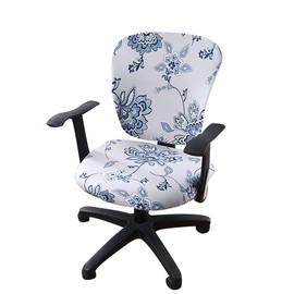 Jinzio - Funda para silla de oficina de computadora, tela protectora dividida y elástica, de poliéster, universal, para silla de trabajo, funda giratoria elástica (gris claro, Mimosa)