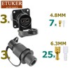 ETUKER 3x Trailer Socket 3-Pin Flat 3x Trailer Plug Three-Pole