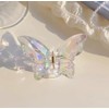 2Pcs Clear Butterfly Hair Claw Clips, Medium Acrylic Hair Clips