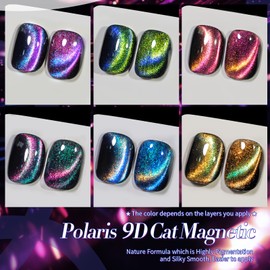 Born Pretty Cat Magnetic Gel Nail Polish 9D Polaris Holorgraphic Cat Magnetic Eye Gel Polish Glitter Gel Polish Set 6PCS