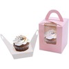 EUSOAR Individual Cupcake Boxes, 25pcs 3.6"x 3.6"x 4.3" Single Cupcake
