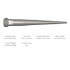 Ajax Tools 649 Broad Head Bull Pin, 1-1/16-Inch X 10
