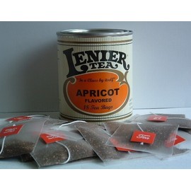 Lenier's Apricot Biodegradable Nylon Tea Bags 18 Count Reusable Tins