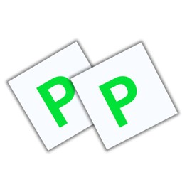 BARGAIN FACTORY Pack of 2 P Plates Strong Magnetic Back for Vehicles for Car Learning Driver, No Melting No Blow off Easy to Move without Scratching Painting off (P-Plates)