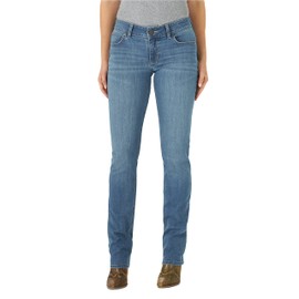 Wrangler Women's Misses Western Mid Rise Stretch Straight Leg Jean, Brianna, 5W x 32L