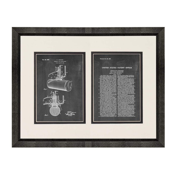 Automatic Fire Extinguisher Patent Art Chalkboard Print in a Beveled