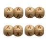 Alenybeby Square Vowel Letter Aeiou 12mm Beech Wood Alphabet Cube