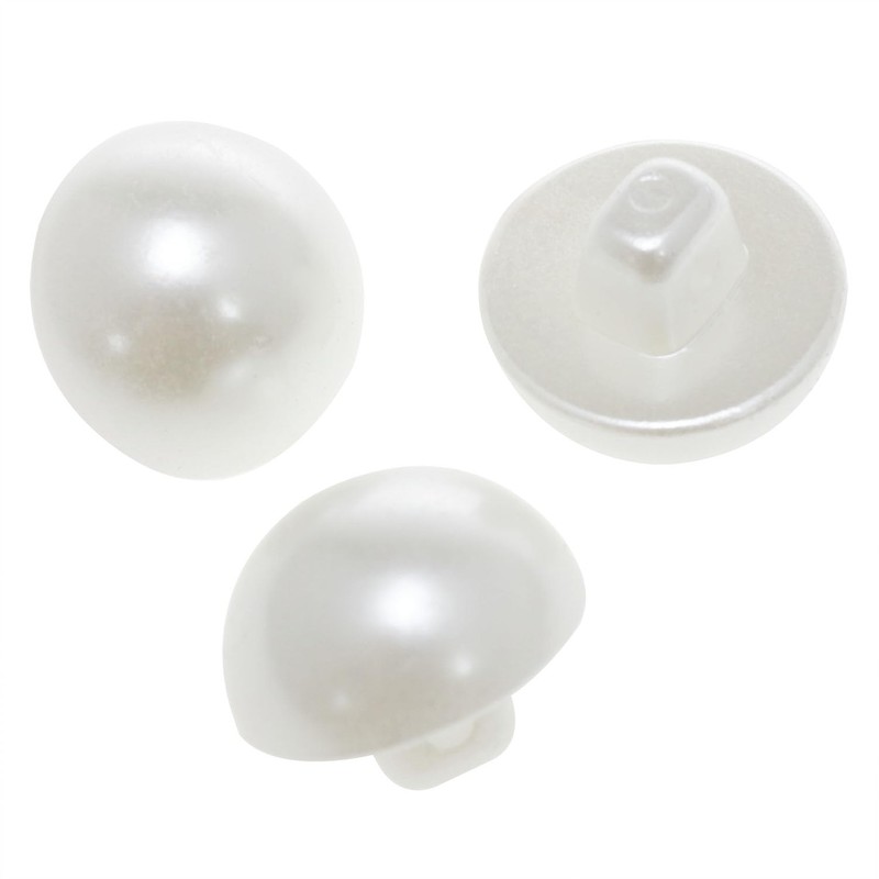 Yocimango Plastic ABS Mushroom Half Dome Button Buttons 15mm Pearl