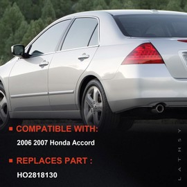 Tail Light Compatible With 2006 2007 Honda Accord Sedan Left Driver Side Taillight W/Bulb W/O LED Board Replace 33551SDAA32 (Red)