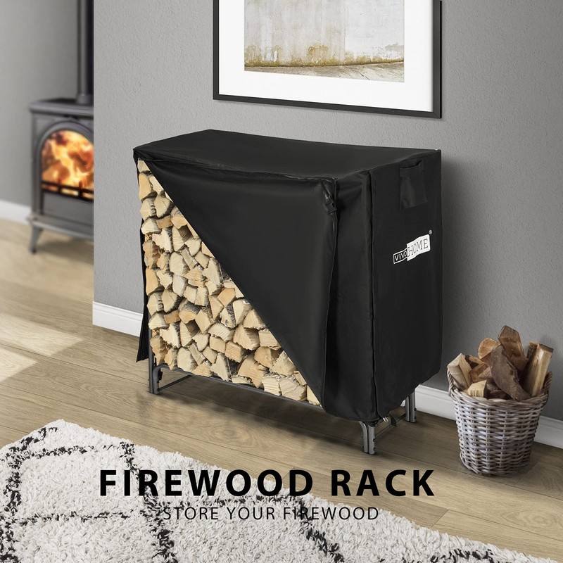VIVOHOME 4ft Heavy Duty Indoor Outdoor Firewood Storage Log Rack