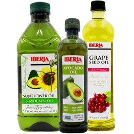 Iberia 100% Pure Avocado Oil, 16.9 fl oz + Iberia Avocado and Sunflower Oil, 51 fl. oz. + Iberia All Natural Grapeseed Oil, 34 fl. oz.