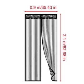 Magnetic Door Curtain Magnetic Flyscreen Door Cover Bug Mesh Curtain Soft Gauze Mesh Partition with Powerful Magnet Full Frame Magic Tape Seethrough Let Fresh Air in