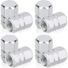 Aluminium Tyre Valve Stem Caps, Hexagon Shape, 8-Pack, Silver