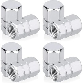 Aluminium Tyre Valve Stem Caps, Hexagon Shape, 8-Pack, Silver