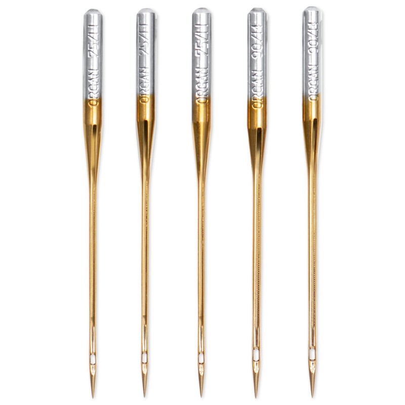 Prym Sewing Machine Needle Gold Embroidery 75+90, Silver, One Size