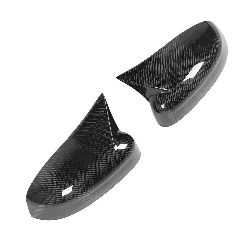 1 Pair Carbon Fiber Ox Horn Rearview Side Glass Mirror