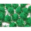 Pack of 100 Plush Pompoms with Green Glitter, Round Pompom,