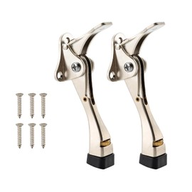 Kickdown Door Stopper 2 Packs, One Touch Door Stoppers for Bottom of Door, Kickdown Door Stop Heavy Duty, Adjustable Door Holder with Non-Slip Rubber Tips, HOME MASTER HARDWARE