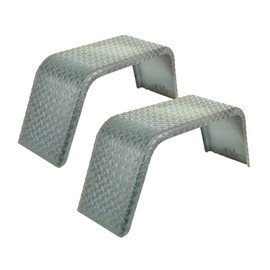 (2) Trailer Fender 14 Ga Square Steel Diamond Plate Single Axle 10" x 32" x 13"