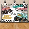 Birthday Backdrops for Boys Racer Monster Truck Bash Photography Background