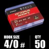 Octopus-Hook-Fishing-Beak-Circle-Hooks-Freshwater-Red-Black-100-50 Pack (1-Red, 4/0 50-Pack)