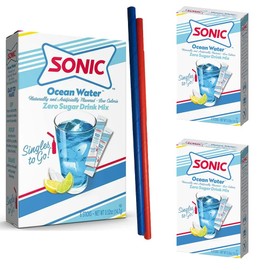 PaLiSoL Creations Sonic Drink Mix Singles To Go - 18 Tropical Ocean Water Packets (3 Boxes of 6) - Sugar-Free, Low Carb, Keto - Includes 2 Paper Straws & Exclusive Sticker