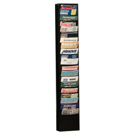 Durham 400-08 Black Cold Rolled Steel 20 Contour Pocket Vertical Literature Rack, 9-3/4" Width x 58" Height x 4-1/8" Depth