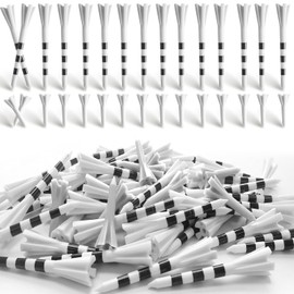 T-911 Golf Tees Plastic Short and Long Tee Combination, Graduated, 1.5 inches (38 mm), 2.8 inches (70 mm), 3.3 inches (83 mm), 60 Pieces, Large Capacity Pack, Stylish, Durable, Anti-Break, Golf Equipment, For Practice and Play (White, 1.5 inches (38 mm) 