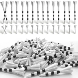 T-911 Golf Tees Plastic Short and Long Tee Combination, Graduated, 1.5 inches (38 mm), 2.8 inches (70 mm), 3.3 inches (83 mm), 60 Pieces, Large Capacity Pack, Stylish, Durable, Anti-Break, Golf Equipment, For Practice and Play (White, 1.5 inches (38 mm) 