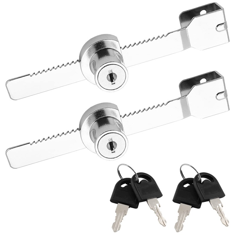 Waziaqoc 2PCS Sliding Glass Door Ratchet Lock with Chrome Finish,