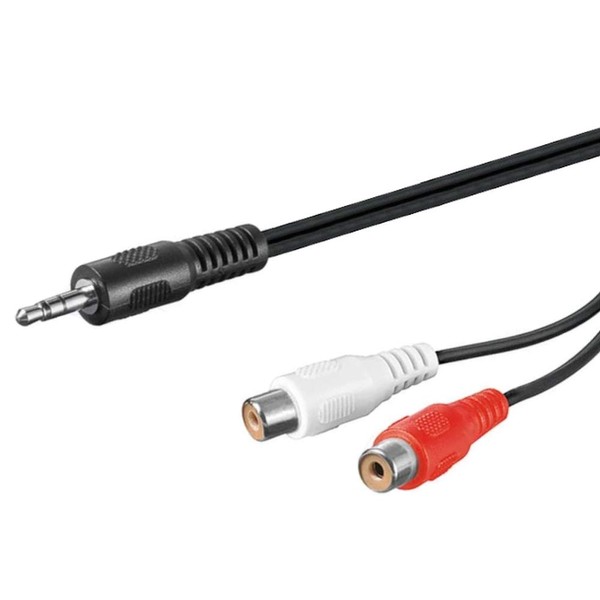 Premium Cord Cable Socket 3.5 mm 2x RCA Male/F 1.5