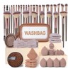 Brochas Maquillaje Profesional Herramientas Cosméticas 56pzs Color Marrón