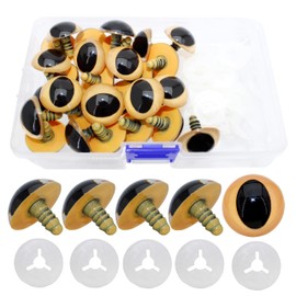 BESTCYC 1Box(30pcs) 24mm Large Plastic Safety Eyes Cat Eyes Craft Eyes with Washers for Doll, Puppet, Plush Animal Making ¡­